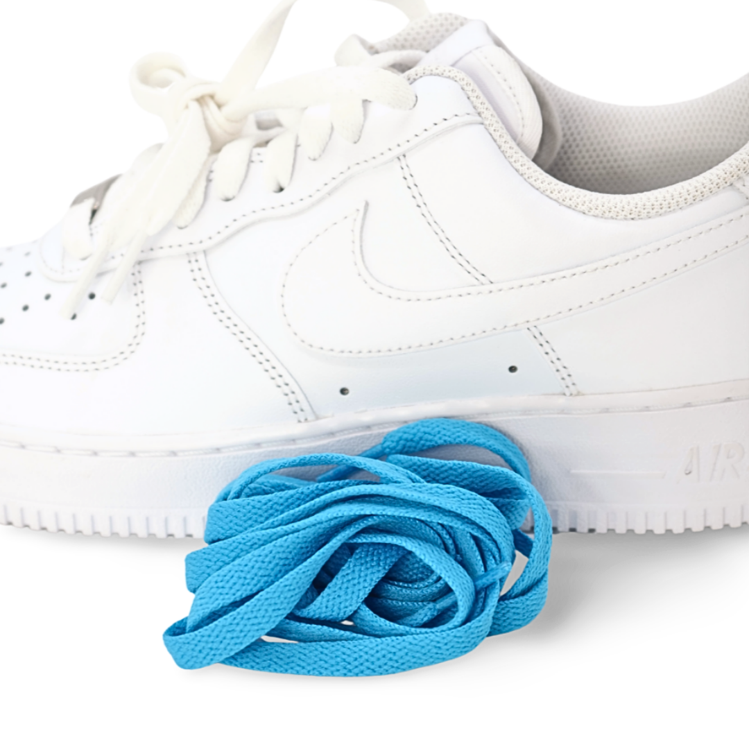 Bayside Blue - blue flat laces