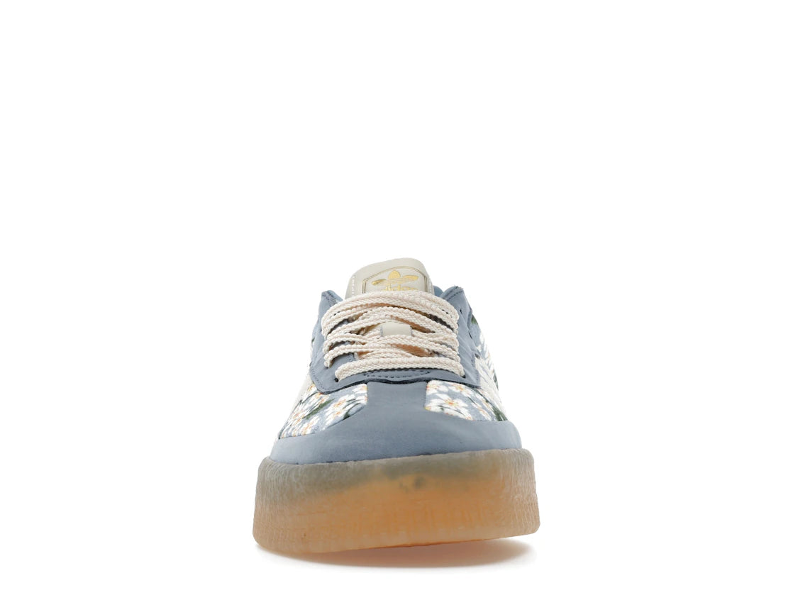 Adidas Sambae Liberty London Floral Embroidery Blue Cream White - JQ6046