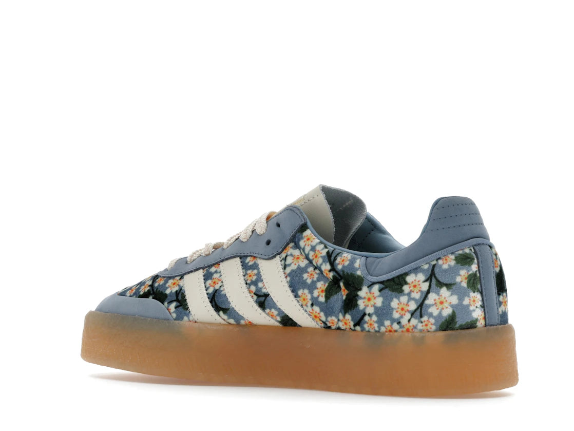 Adidas Sambae Liberty London Floral Embroidery Blue Cream White - JQ6046