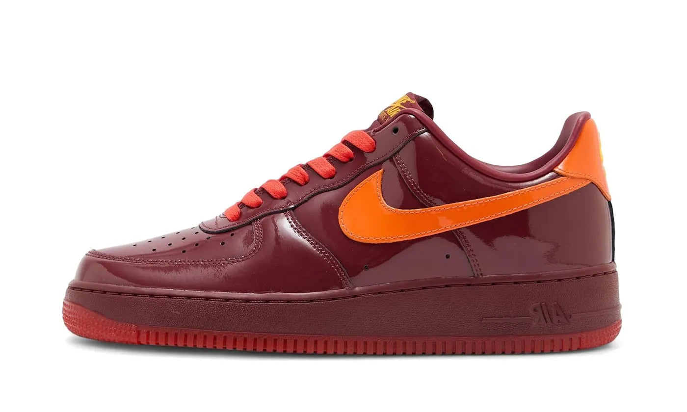 Nike Air Force 1 Low Patent Leather Dark Team Red Safety Orange - IO4489-601