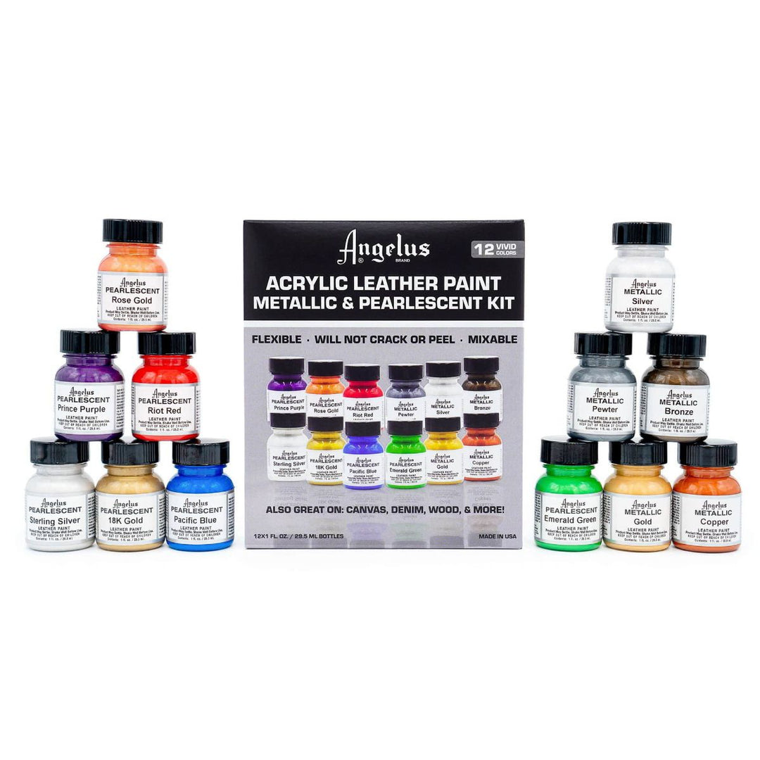 Angelus Acrylic Leather Paint - Pearlescent and Metallic Paint Kit