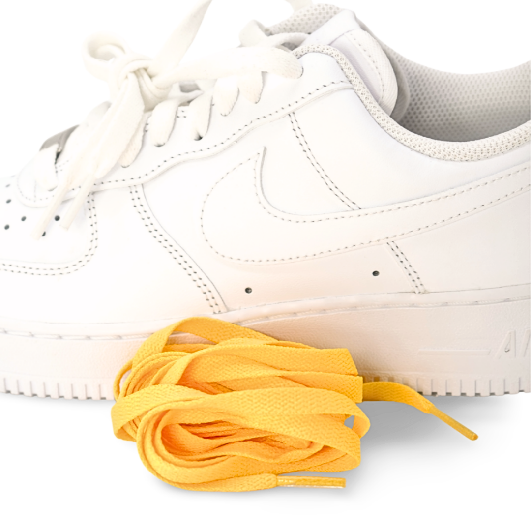 Yellow flat shoelaces