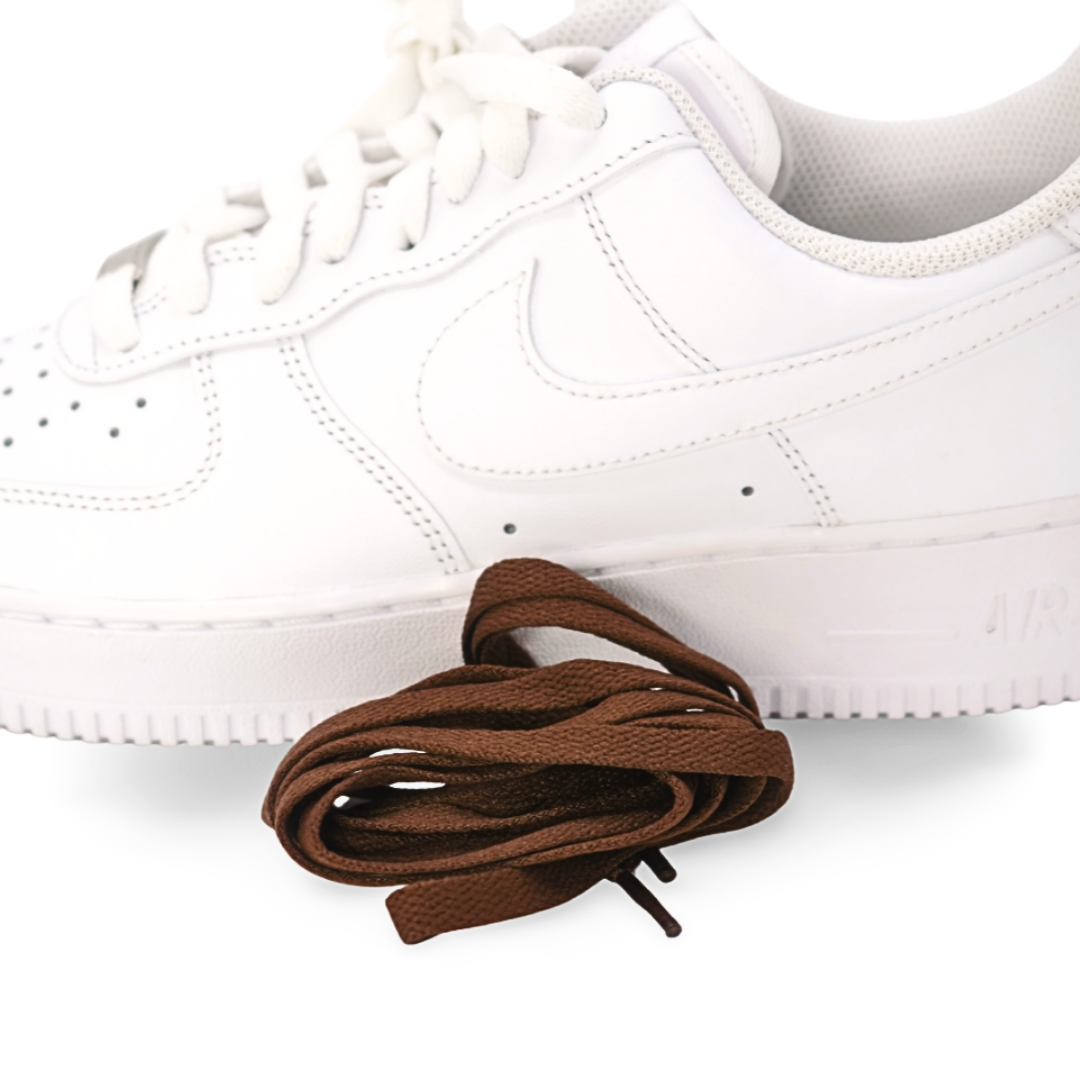Brown flat shoelaces
