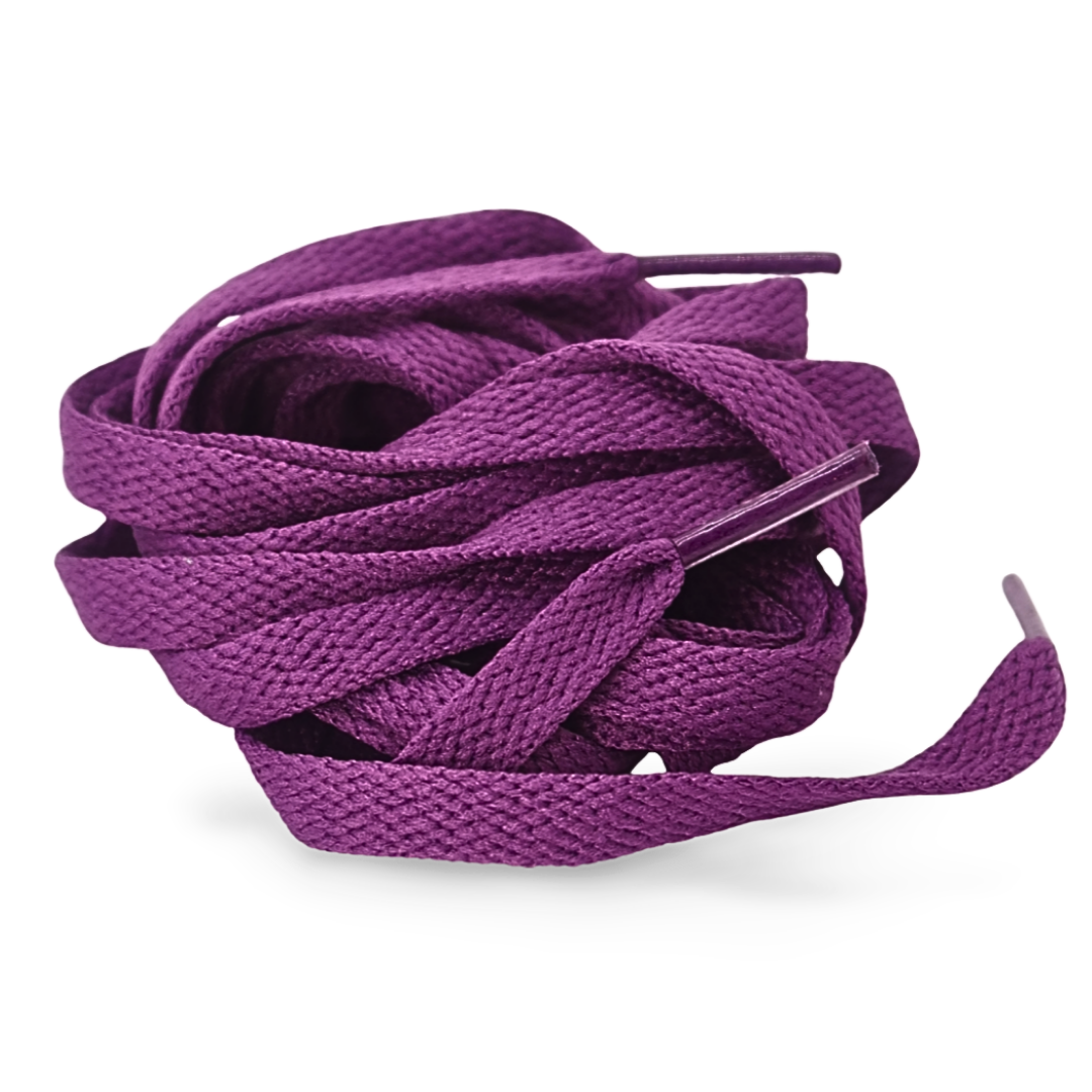 Dark purple flat shoelaces