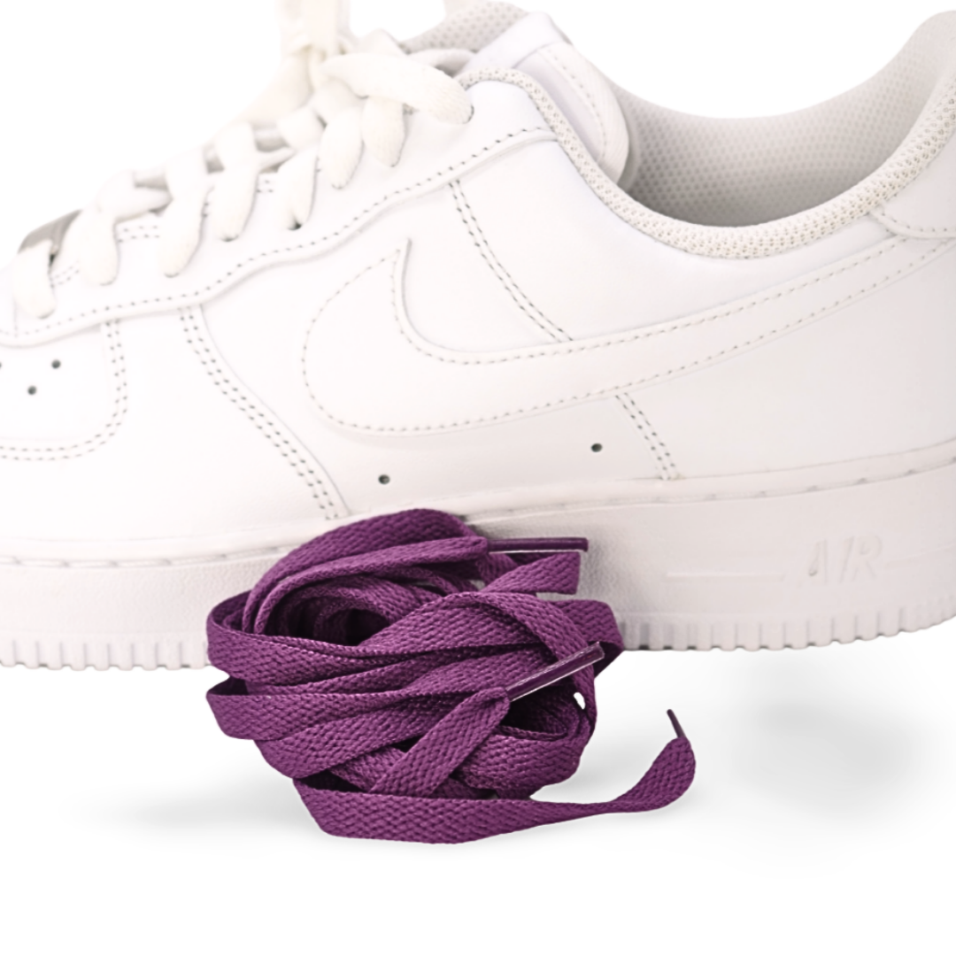 Dark purple flat shoelaces