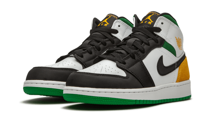 Air Jordan 1 Mid LOOK White Laser Orange Lucky Green