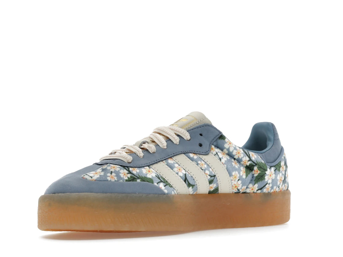 Adidas Sambae Liberty London Floral Embroidery Blue Cream White - JQ6046