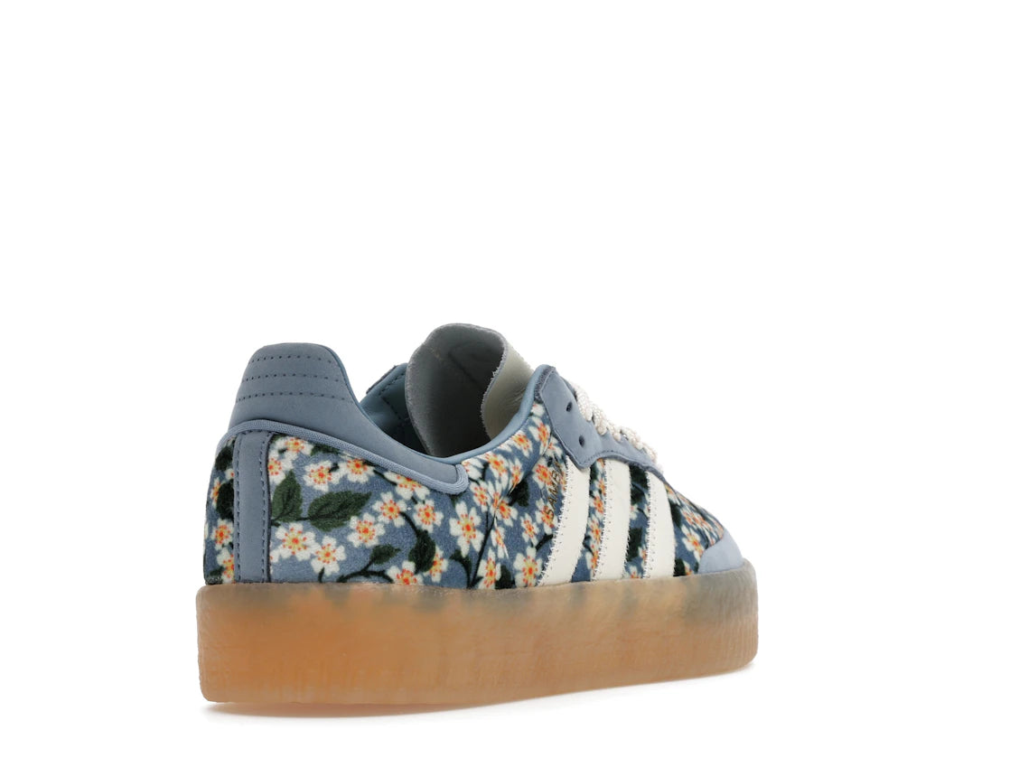 Adidas Sambae Liberty London Floral Embroidery Blue Cream White - JQ6046