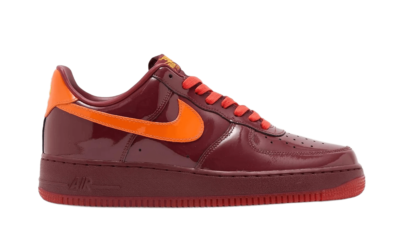 Nike Air Force 1 Low Patent Leather Dark Team Red Safety Orange - IO4489-601