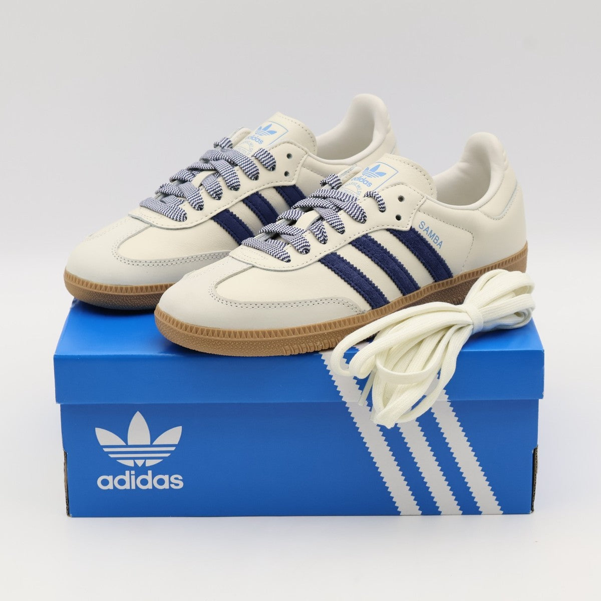 Adidas Samba Off-White Dark Blue